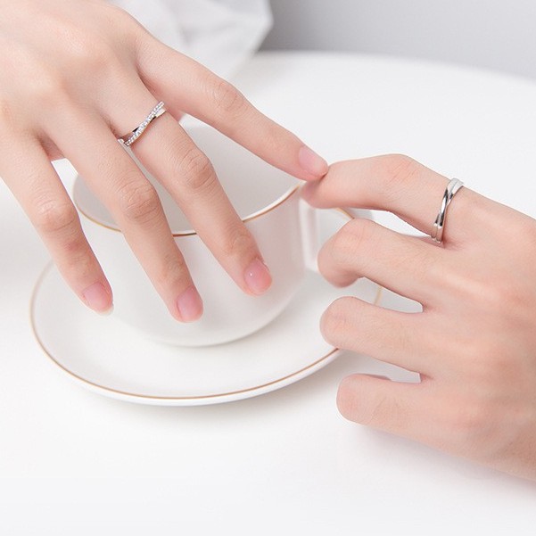 [Freesize] Nhẫn Đôi Nam/ Nữ Bạc 925 Cao Cấp ERASHOP 000876 - Thiết Kế Đơn Giản (mẫu 2) Tinh Tế, Sang Trọng Siêu Rẻ Đẹp