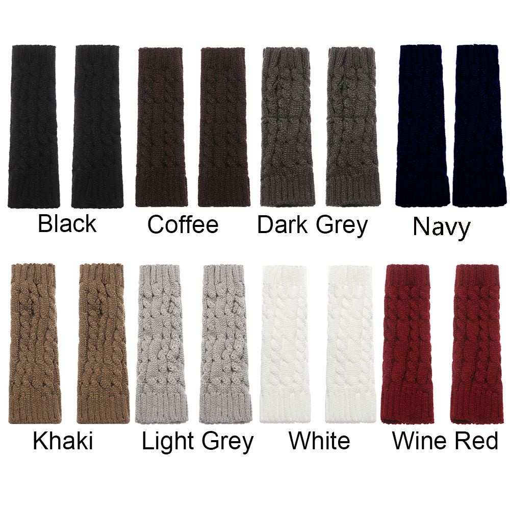 Đôi găng tay dệt kim hở ngón giữ ấm mùa đông dành cho nữ