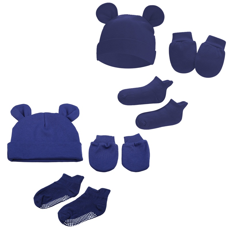 1 Set Găng Tay / Mũ / Giày Chống Xước Bằng Cotton Mềm Mại Cho Bé Sơ Sinh