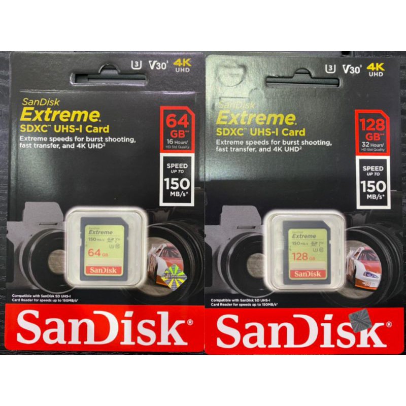 Thẻ Nhớ Sandisk Extreme Sdxc Uhs-I 128gb / 64gb Tốc Độ 150mb / S