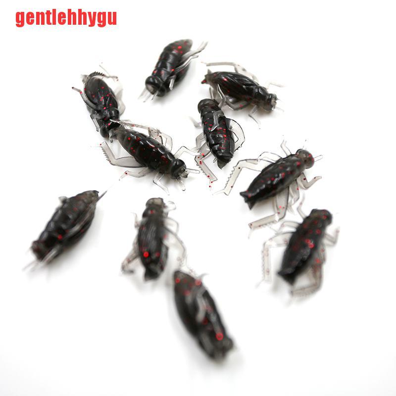 [gentlehhygu]10pcs/Bag Cricket Fishing Lures Black Soft Insect Artificial Bait