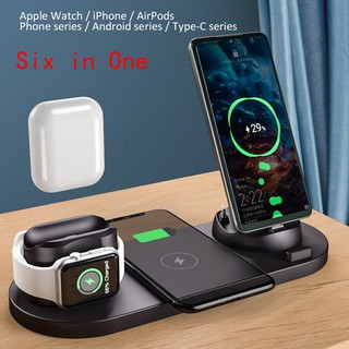 Đế Sạc Không Dây Đa Năng 6 Trong 1 Cho Apple Watch / Iphone / Airpods