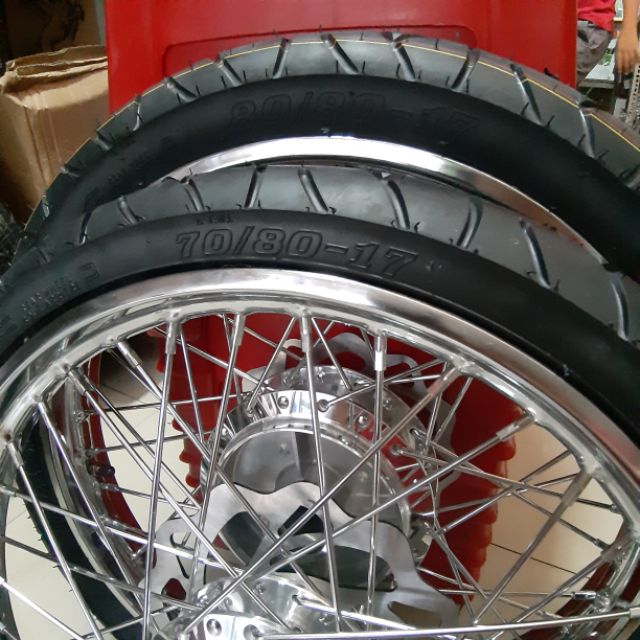 Bánh căm EXCITER 135 căm đùm mạ crom full vỏ ruột Balazetch kèm đĩa và ốc titan như hình gắn như zin