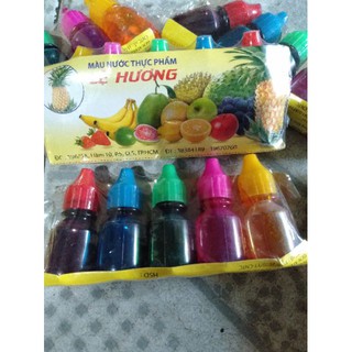 MÀU NƯỚC THỰC PHẨM LỆ HƯƠNG {5 LỌ 5 MÀU}