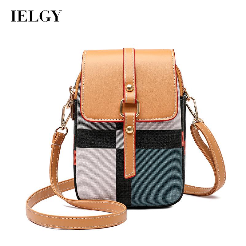 Túi đeo chéo IELGY mini đựng điện thoại phối màu thời trang phong cách hàn quốc cho nữ