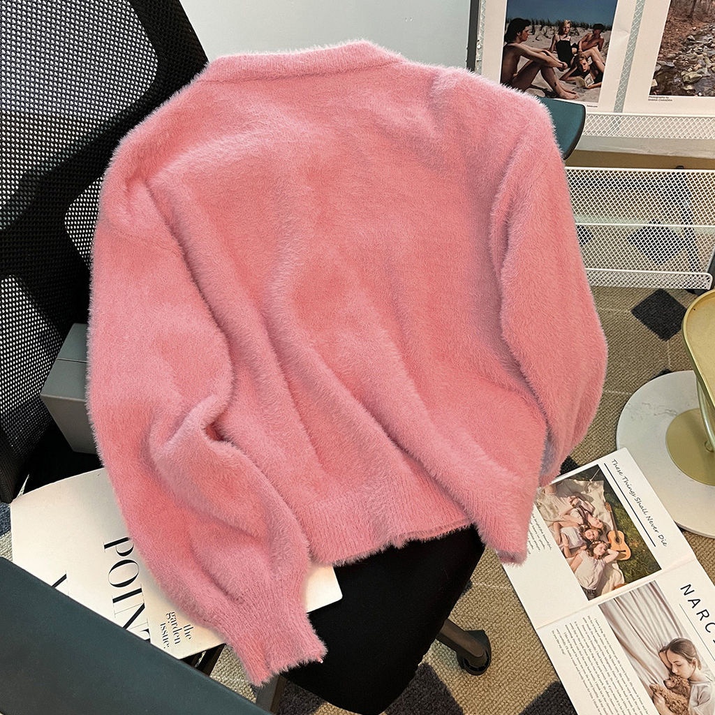 Áo Khoác Cardigan Dáng Rộng Thời Trang Thu Đông Thanh Lịch Cho Nữ