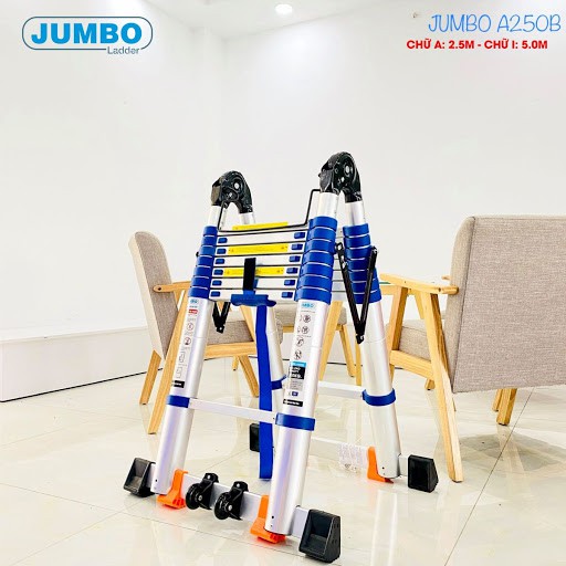 Thang nhôm rút đôi chữ A Jumbo A250B - 5 mét