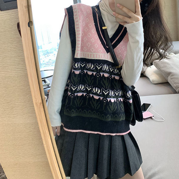 Áo Khoác Gile Len Dệt Kim Không Tay Cổ Chữ V Phong Cách Cổ Điển Cho Nữ | BigBuy360 - bigbuy360.vn