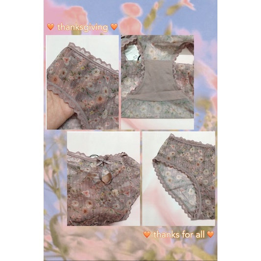 Quần lót ren lưới phối hoa nhí- thiết kế hở mông quyến rũ