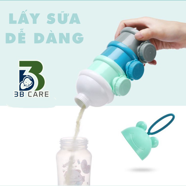 Hộp chia sữa 3 ngăn tiện lợi, hộp đựng sữa có quai cầm