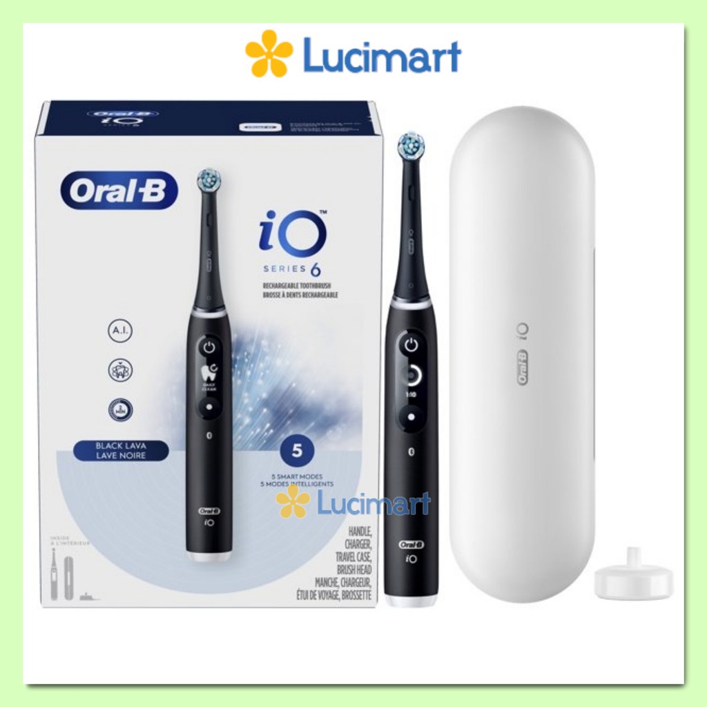 Bàn chải điện Oral-B iO Series 6 Rechargeable Toothbrush, Black [Hàng Đức]