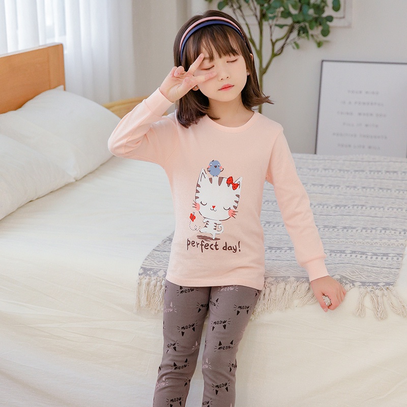 Bộ Đồ Ngủ Chất Liệu Cotton Thời Trang Thu Đông 2022 Mới Cho Bé Kích Thước 100-160
