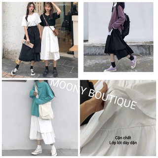 CHÂN VÁY VẠT LỆCH ULZZANG 2 MÀU SIÊU XINH