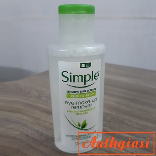 Tẩy trang mắt môi Simple Kind To Eyes Eye Make-up Remover 125ml