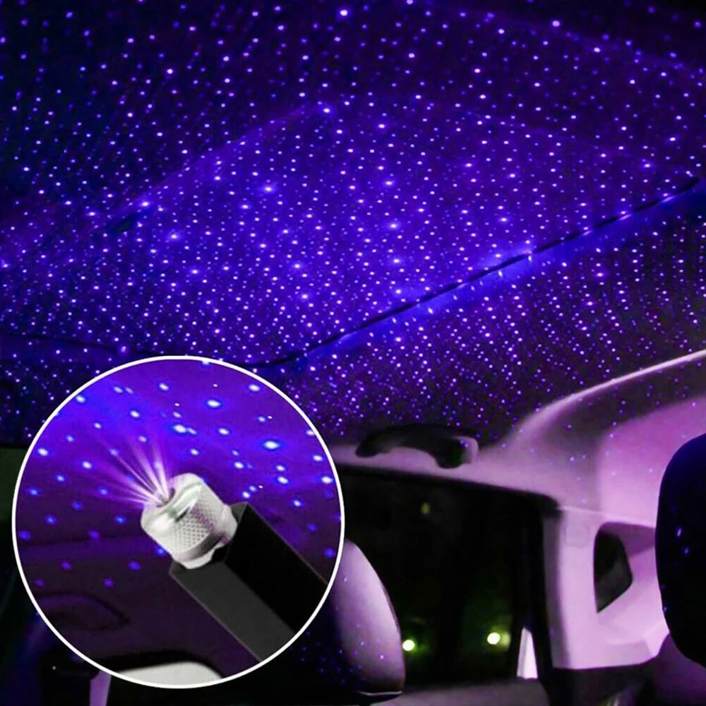 Đèn LED Chiếu Trần Xe Hơi Tạo Hiệu Ứng Bầu Trời Sao Màu Galaxy Có Thể Điều Chỉnh Độ Sáng