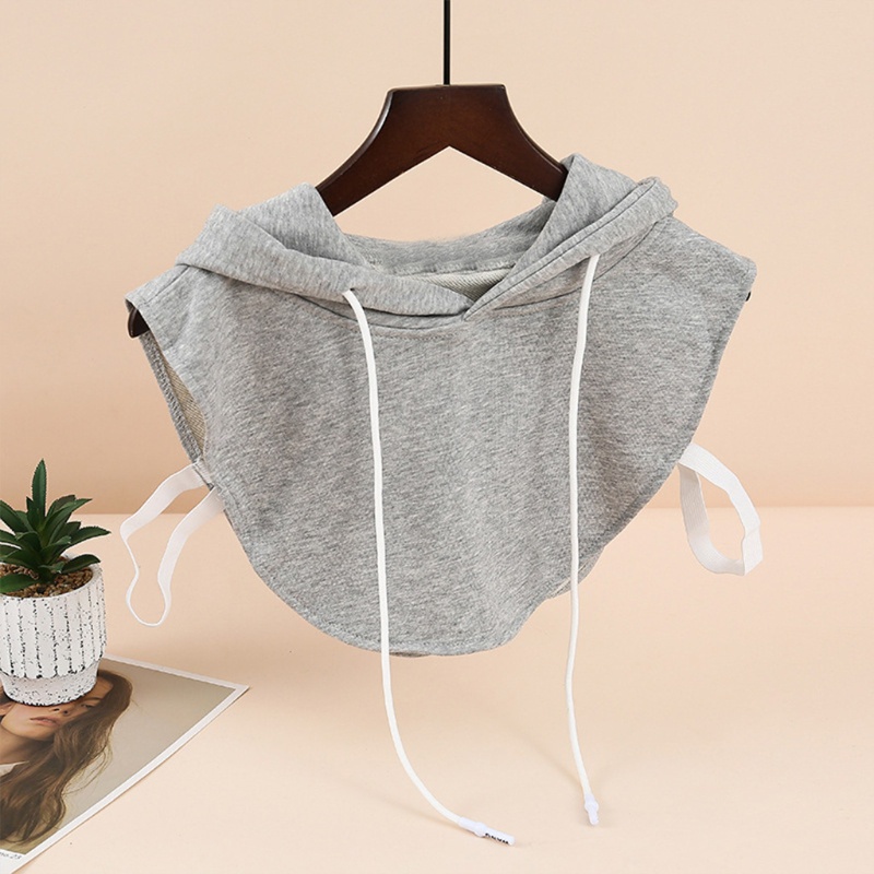 Áo Hoodie Croptop Giả Cổ Tròn Màu Sắc Trơn Phong Cách Harajuku Ấm Áp Thời Trang Cho Nam Và Nữ