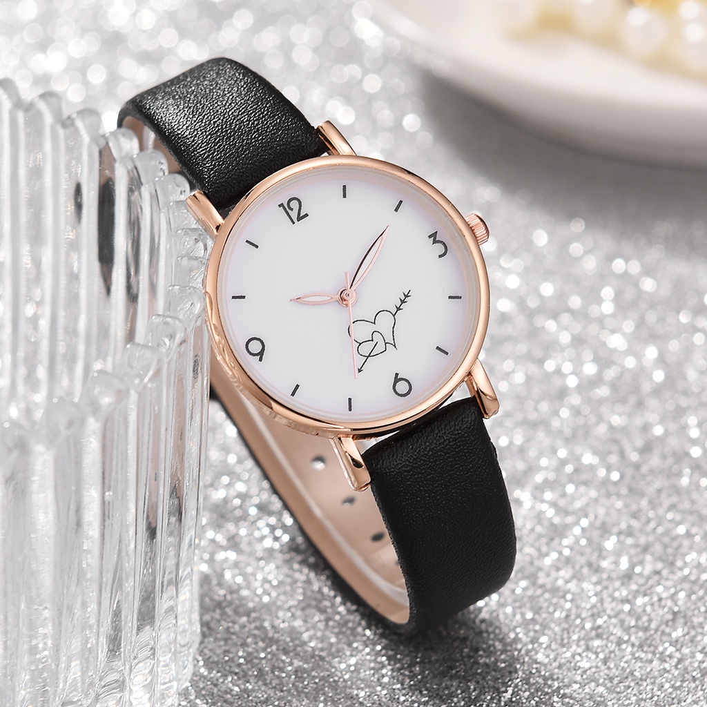 Đồng Hồ Quartz Chạy Kim Màu Hồng / Đen Cho Nữ