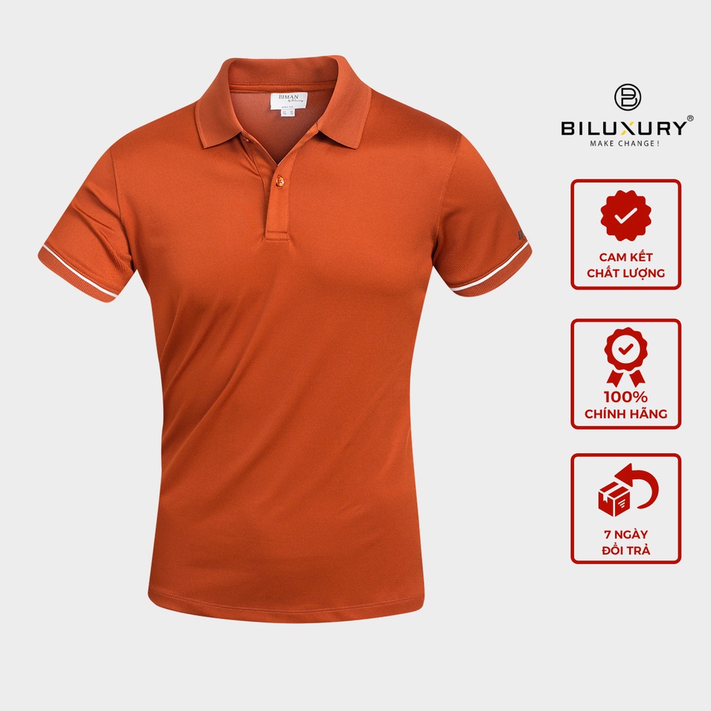 Áo polo nam thun cổ bẻ Biman by Biluxury viền tay phối màu trẻ trung vải cao cấp thoáng mát co giãn 4 chiều 5APCT013