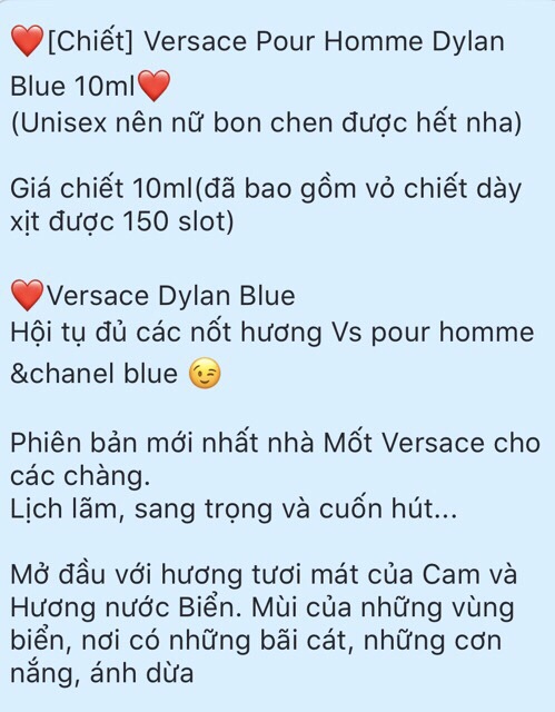 [Mẫu Thử] Nước hoa Nam Versace Dylan Blue