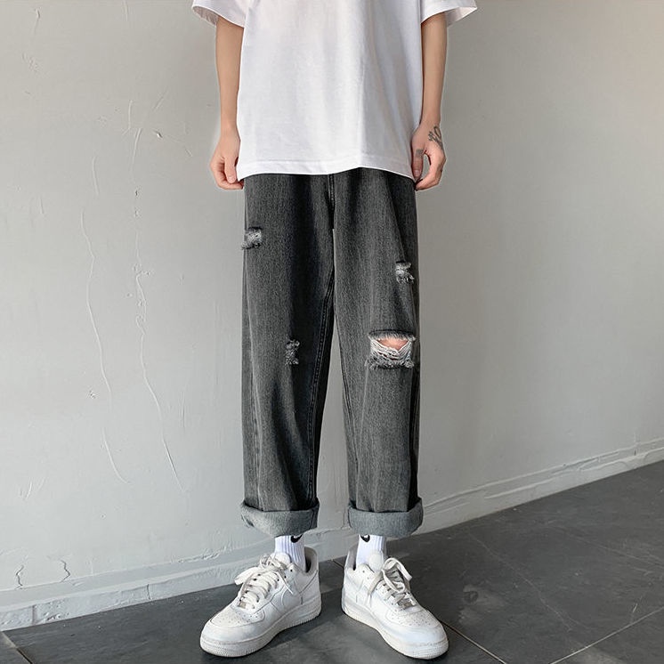 Quần Jeans Lửng Ống Đứng Thời Trang Cho Nam