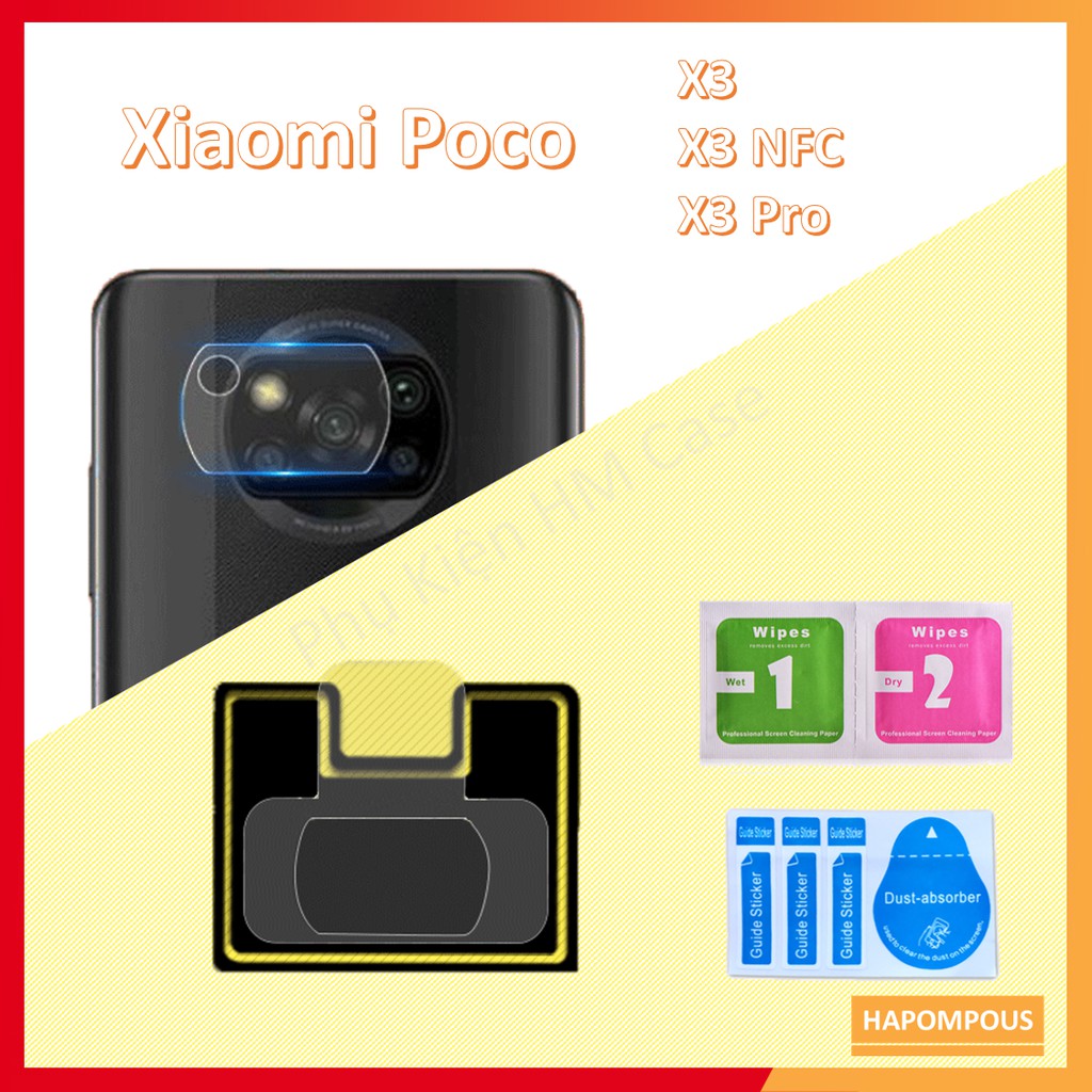 Kính Cường Lực Camera Xiaomi Poco M3 / X3 / X3 NFC / X3 Pro, Cạnh Vát 2.5D