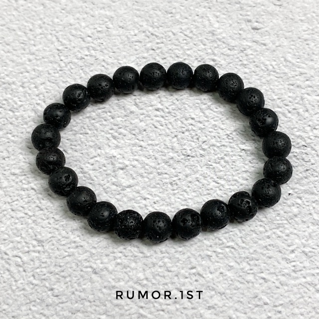 Vòng tay basic trơn đá núi lửa