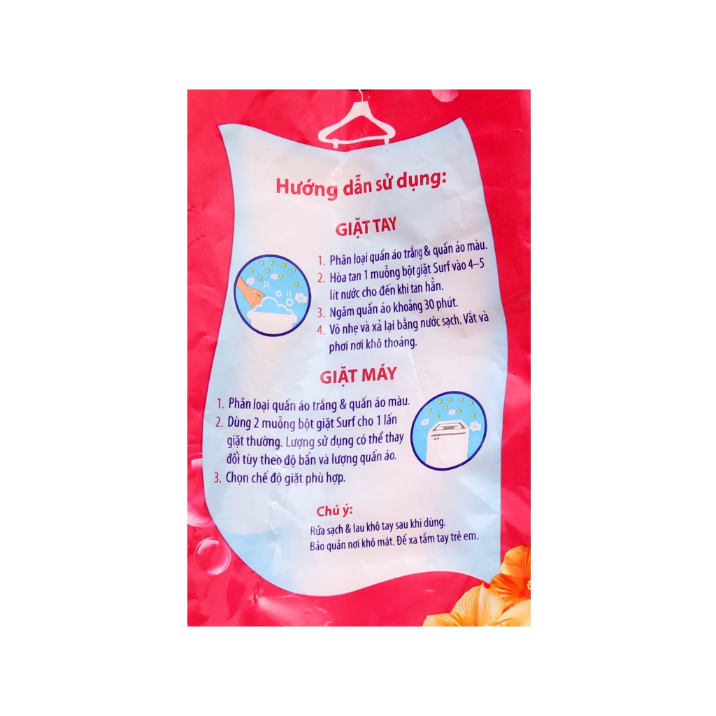 Bột giặt Surf Hương nước xả vải (Hồng) Gói lớn 5.8kg