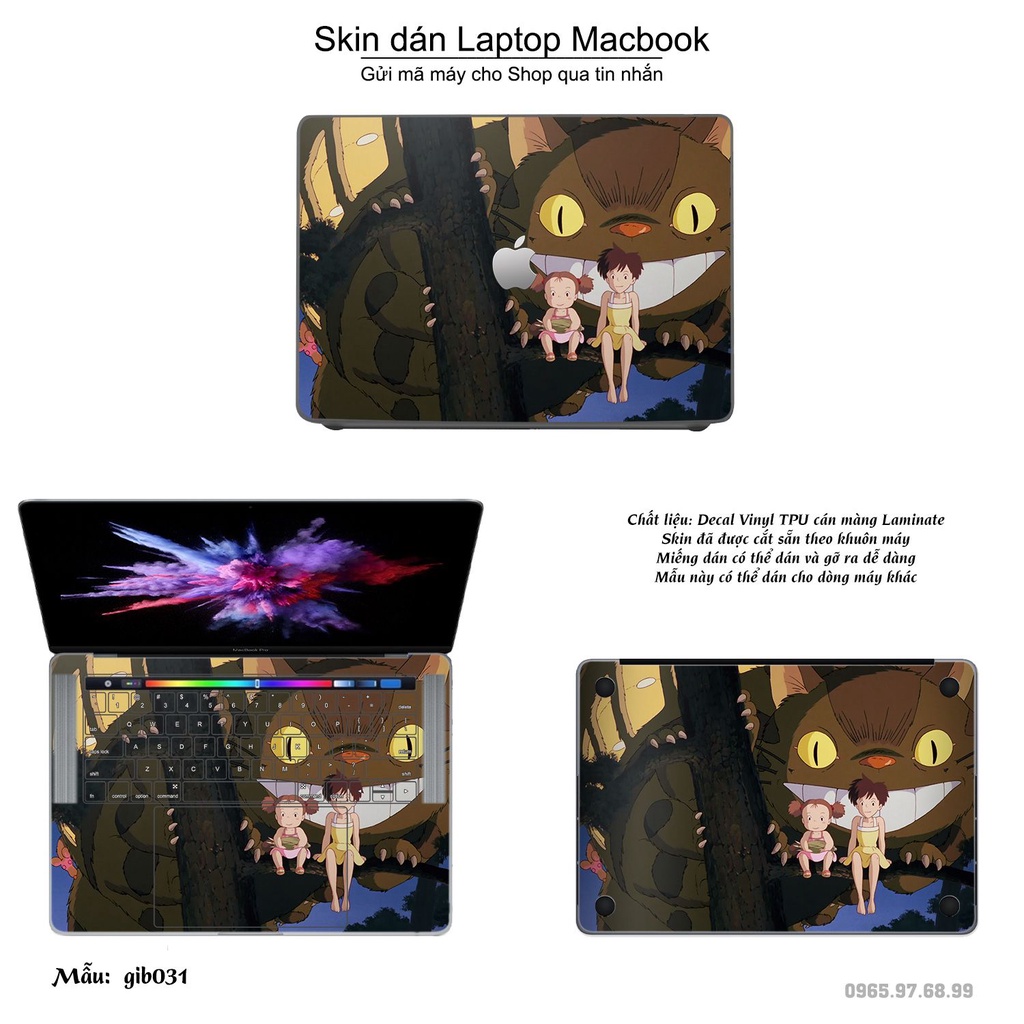Skin dán Macbook mẫu Ghibli movies (đã cắt sẵn, inbox mã máy cho shop)
