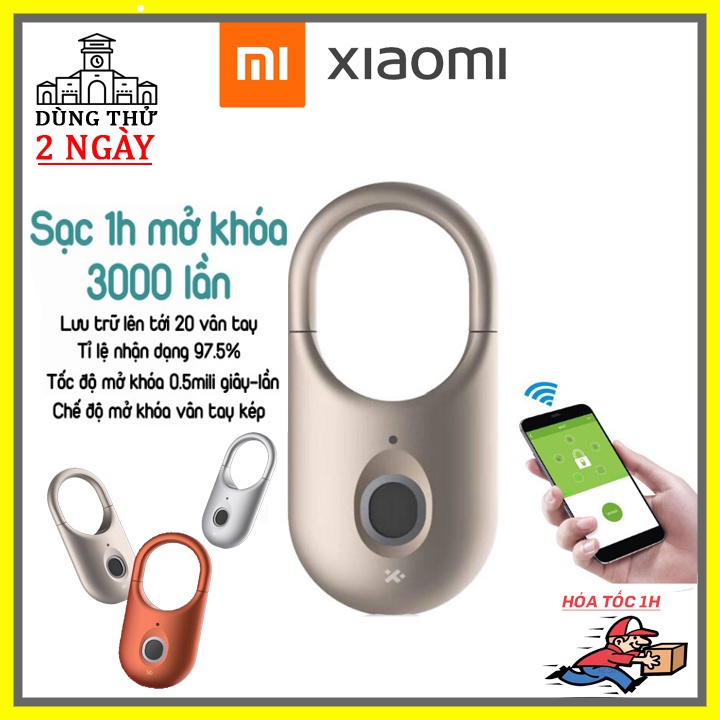 Ổ khóa vân tay Xiaomi Mijia, vân tay siêu nhạy, lưu trữ 20 vân tay, sạc 1h dùng 150 ngày, lỗi 1 đổi 1