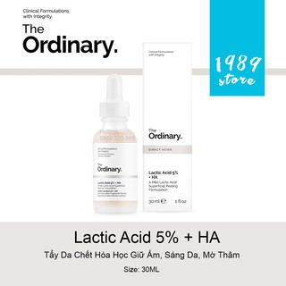 Tẩy Da Chết Hóa Học Lactic Acid 5% + HA Giữ Ẩm, Sáng Da, Mờ Thâm The Ordinary 30ML
