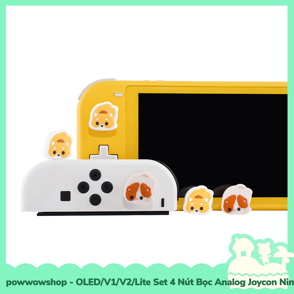 [Sẵn VN - Hỏa Tốc] Oled/V1/V2/Lite Set 4 Bọc Nút Analog Joycon Cho Máy Game Cầm Tay Nintendo Switch Mẫu Dog Housing