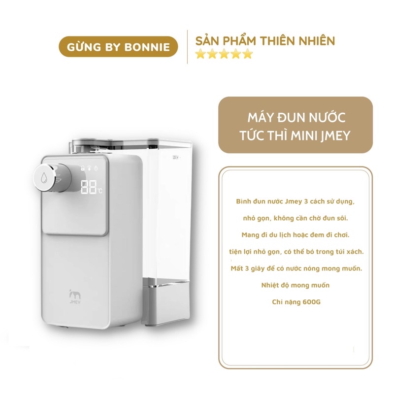 Máy đun nước nóng tưc thì, bình thủy điện bỏ túi di dộng Jmey 3 cách pha đun trong 3s cảm biến không cần chờ đun sôi