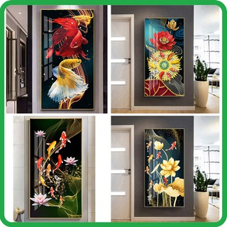 Tranh Tráng Gương - Tranh Treo Tường Cá Chép Nghệ Thuật 3 - Tặng Kèm Đinh Đóng Tường Không Cần Khoan