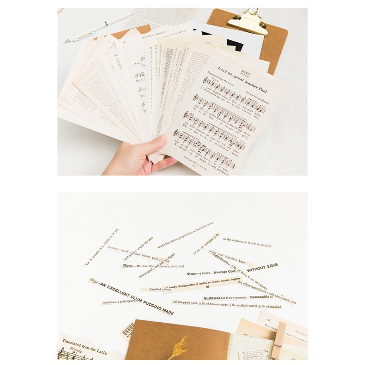 Giấy nền retro vintage kraft 50 tờ HD183-K78 phong cách cổ điển phù hợp trang trí sổ tay, bullet journal, scapbook