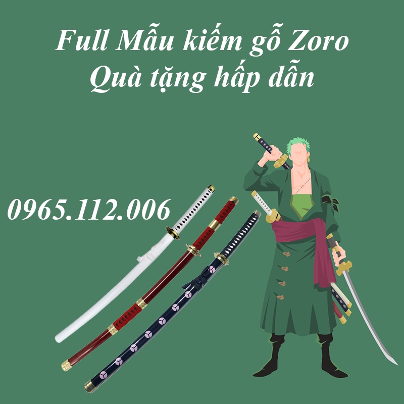 Đạo cụ bằng gỗ Cosplay nhân vật Zoro thanh Enma, Ame, Nidai, Sandai, Shusui, Yubashiri và Kikoku (có quà tặng kèm)