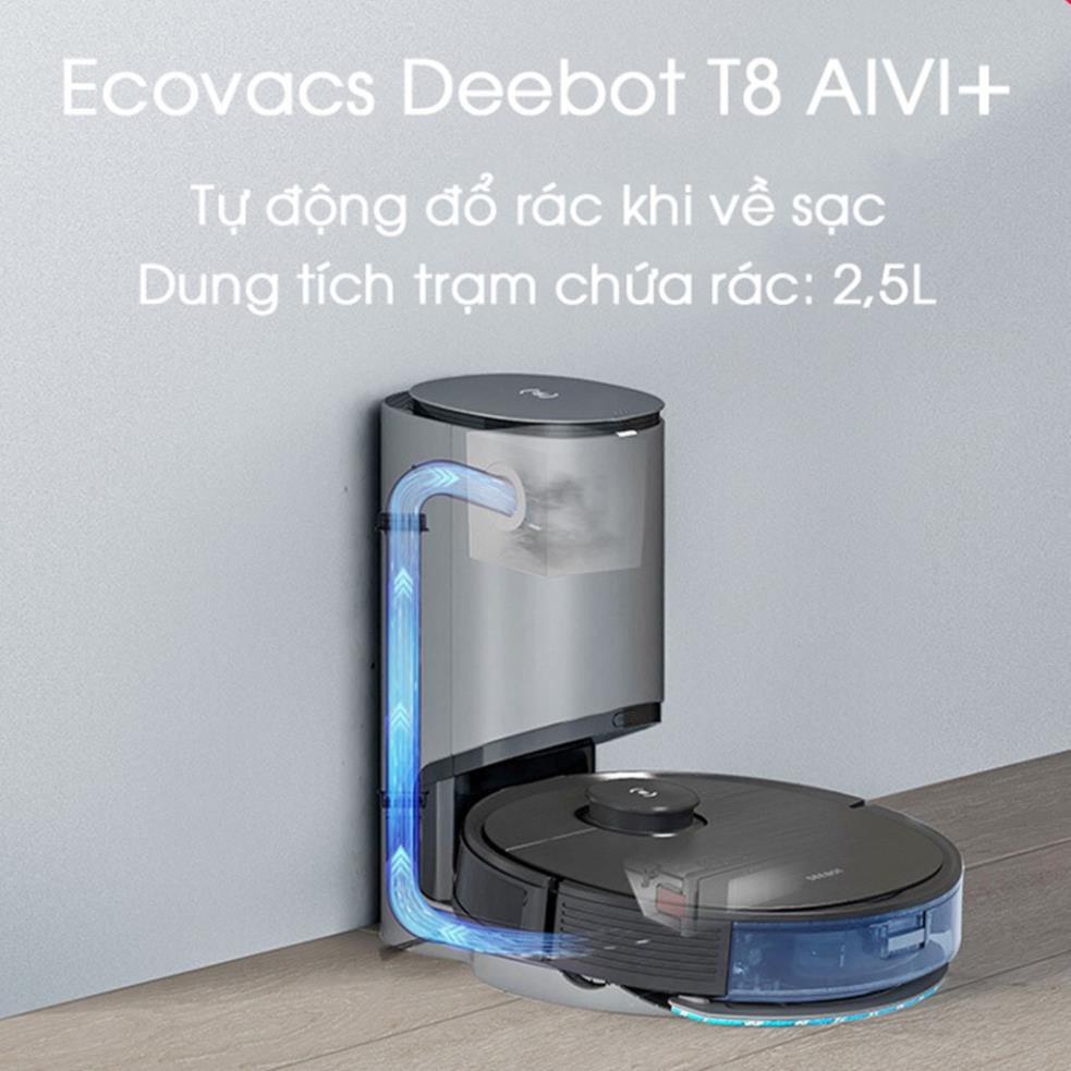 Robot Hút Bụi Lau Nhà ECOVACS DEEBOT T8 AIVI Plus Hàng trưng bày Bảo Hành 12 Tháng