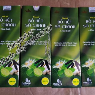 dầu gội bồ kết sả tranh và hoa bưởi