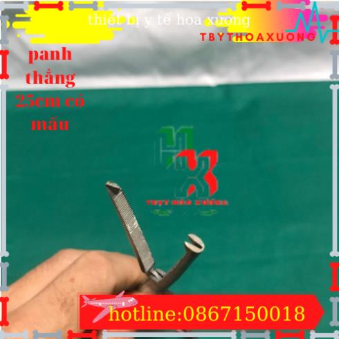 Panh Y Tế, Panh Gắp Phẫu Thuật, Pen Kẹp Y Tế, Panh Thẳng Có Mấu 24cm - Hàng Pakistan
