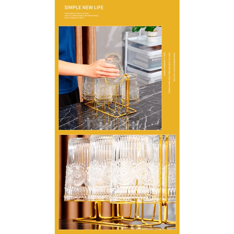 Giá Đỡ Cốc Thủy Tinh / Cốc Nước Hình Đầu Hươu Màu Vàng Dùng Trong Nhà Bếp