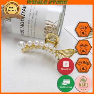 Kẹp Tóc Càng Cua Hàn Quốc Hình Xương Cá Mạ Vàng Sang Trọng Cho Nữ Whale Store - WSTKT20012
