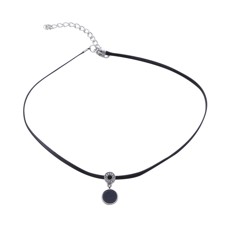 [QLQL] Vòng Cổ Choker Ngắn Vải Flannel Màu Đen Phong Cách Âu Mỹ Quyến Rũ Cho Nữ