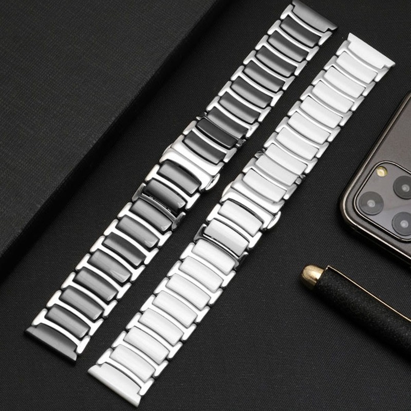 Luxury Ceramic Band For Apple Watch 44mm 42mm 40mm 38mm Bands iWatch SE 6 5 4 3 2 Good Quality Business Strap Wristband