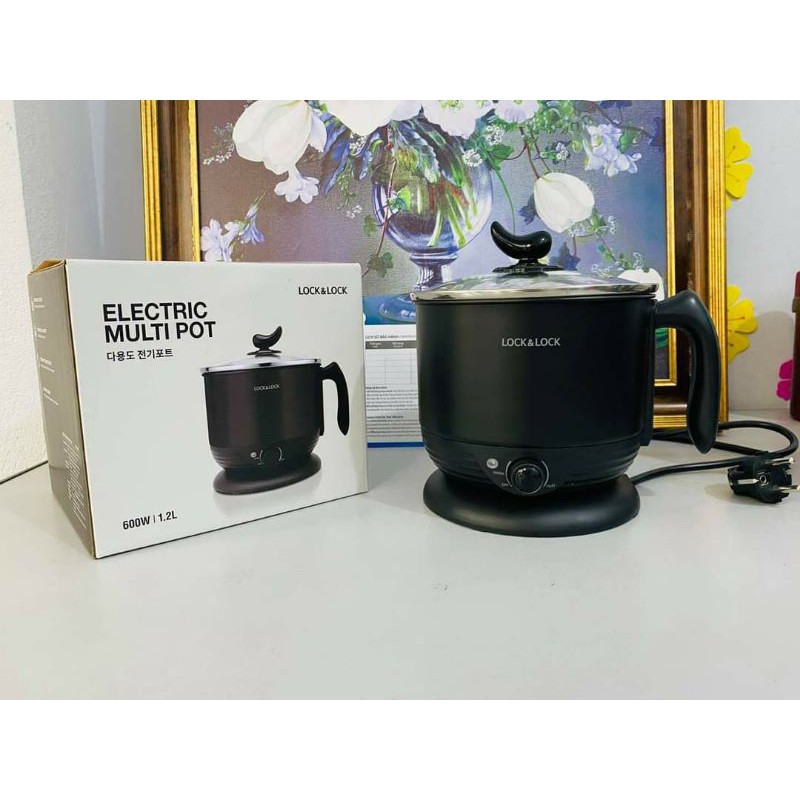 Nồi điện đa năng Lock&amp;Lock 1,2L màu đen EJP431SN hàng chính hãng