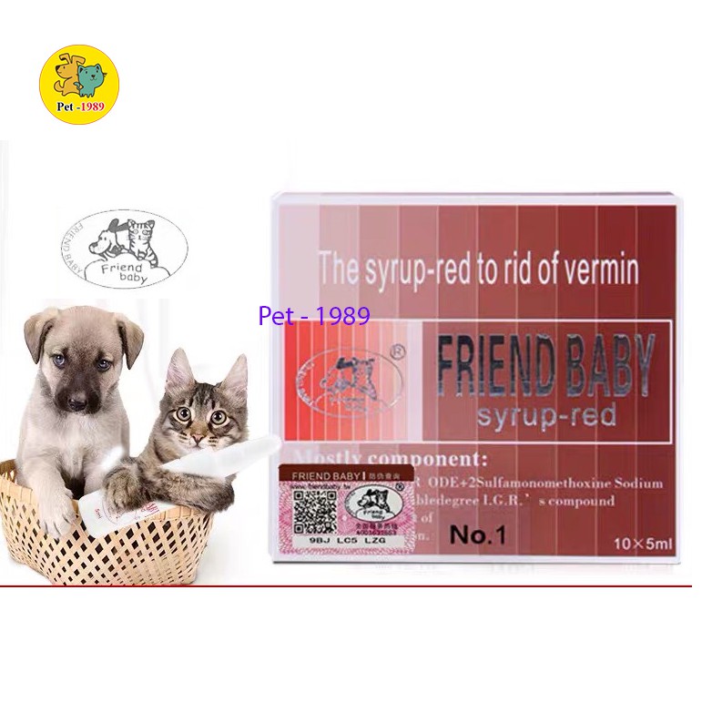 Siro Uống Chống Giun Sán Ở Chó Mèo Friend Baby 5ml Pet-1989