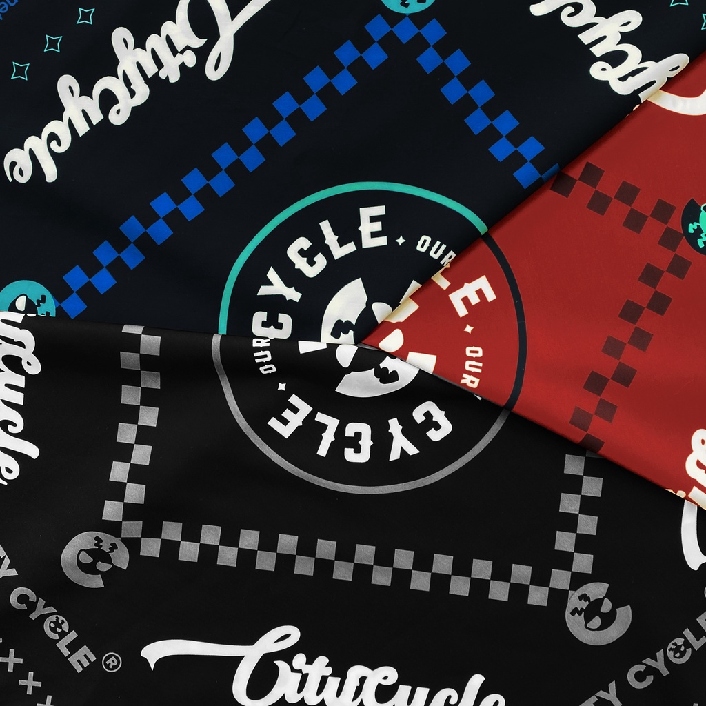Khăn Bandana phối hoạ tiết City Cycle - Khăn Turban vuông nam nữ Local Brand
