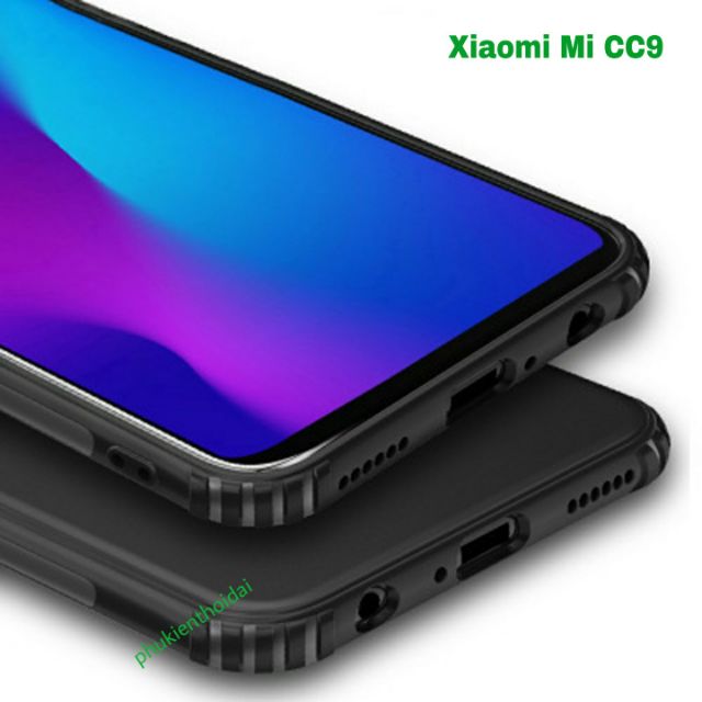 Ốp lưng Xiaomi Mi CC9 dẻo TPU màu chống sốc thế hệ mới bảo vệ 4 Góc ( Đen )