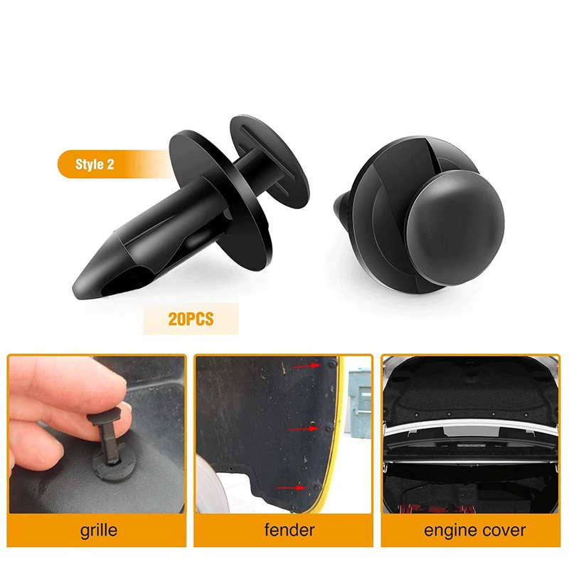 Set 120 Ốc Vít Nhựa 6.3mm 8mm 9mm 10mm Thay Thế Chuyên Dụng Cho Xe Hơi