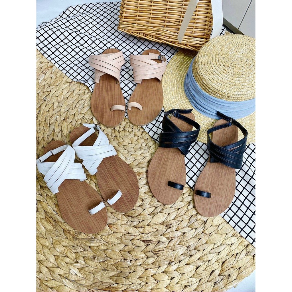 Sandal xỏ ngón dây chéo cực yêu đế bệt phù hợp đi học đi làm đi chơi dễ phối đồ