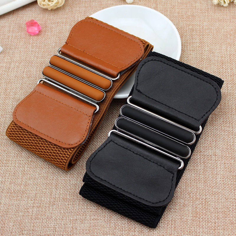 Thắt lưng da Haimeikang bản rộng khóa hình oval phong cách Hàn Quốc thời trang cho nữ