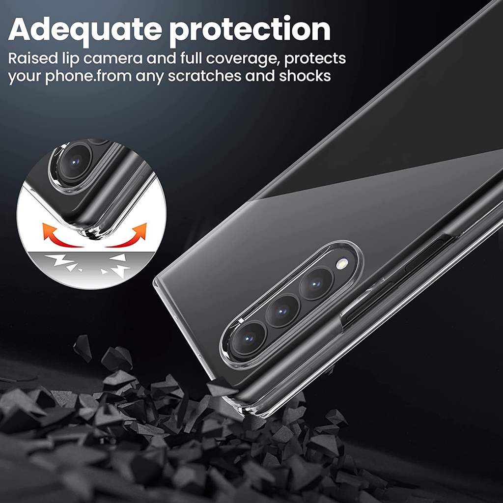 Ốp Điện Thoại Cứng Trong Suốt Bảo Vệ Mặt Trước Và Sau Cho Samsung Galaxy Z Fold 4 3 2 5G Z Fold4 Fold3